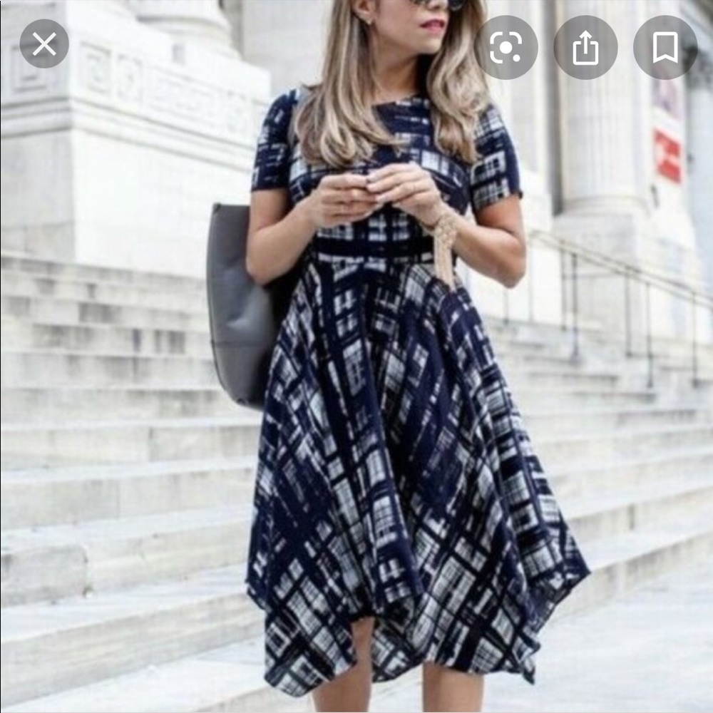 Anthropologie plaid asymmetrical hem dress